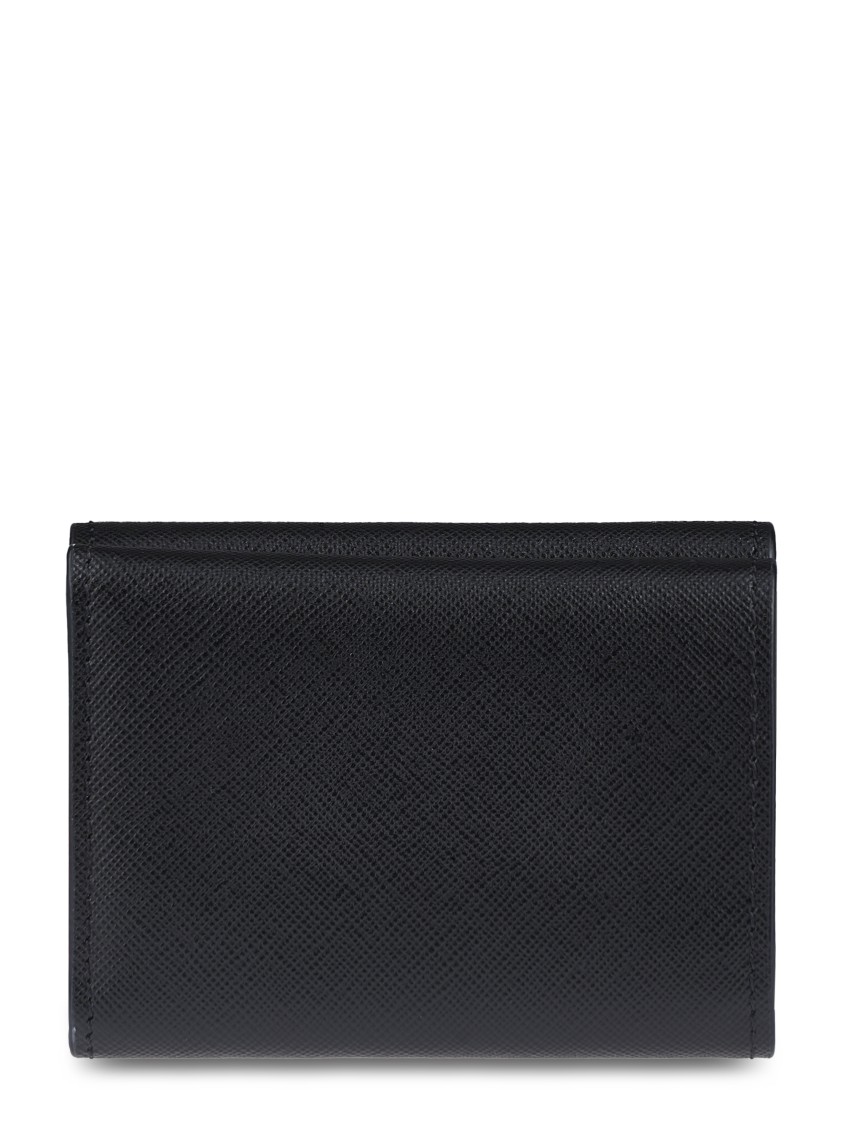 Marni Structured Black Calf Leather Wallet In Black