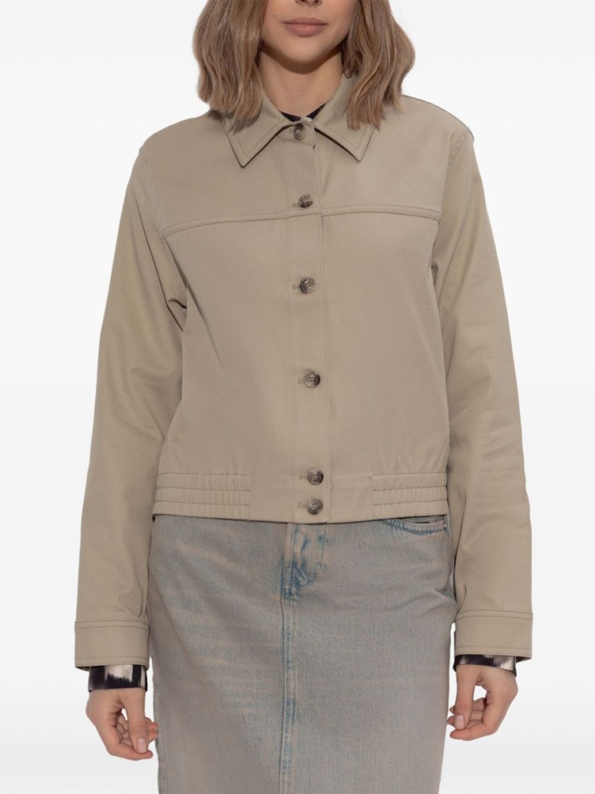 Samsoe & Samsoe Samsoe Samsoe Cropped Cotton Jacket In Neutrals