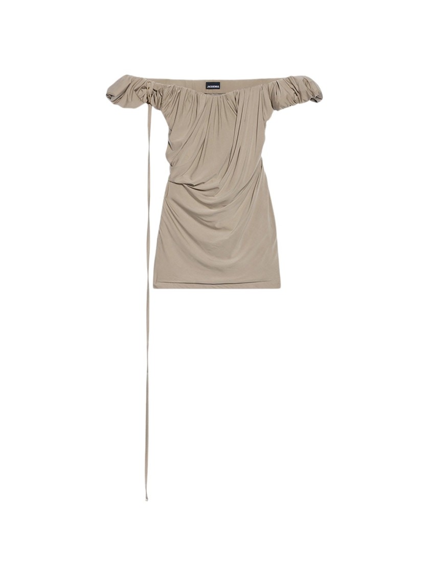 Jacquemus Schulterfreies Minikleid Aus Stretch-jersey Aus Einer Cupromischung Mit Drapierung
