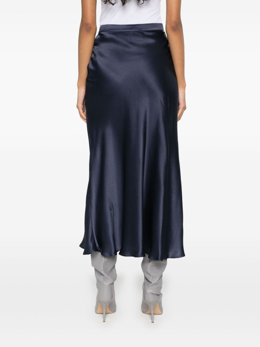 Semicouture Semi Couture Flowing Blue Wrap Maxi Skirt In Blue