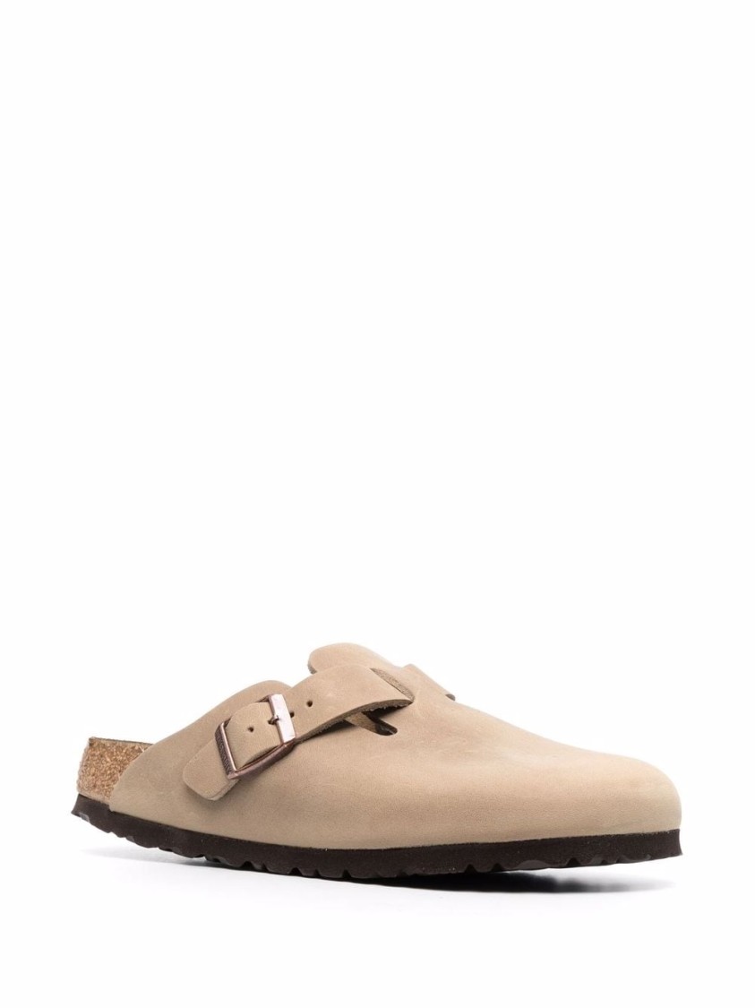 Birkenstock Boston Clogs With Adjustable Strap In Neutral