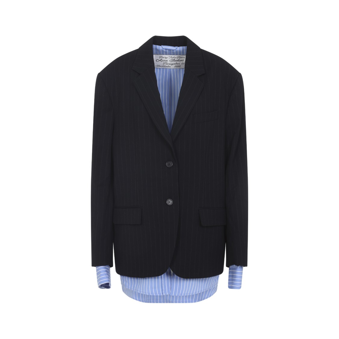 Acne Studios Tailored Black Blazer With Extended Hem In Black