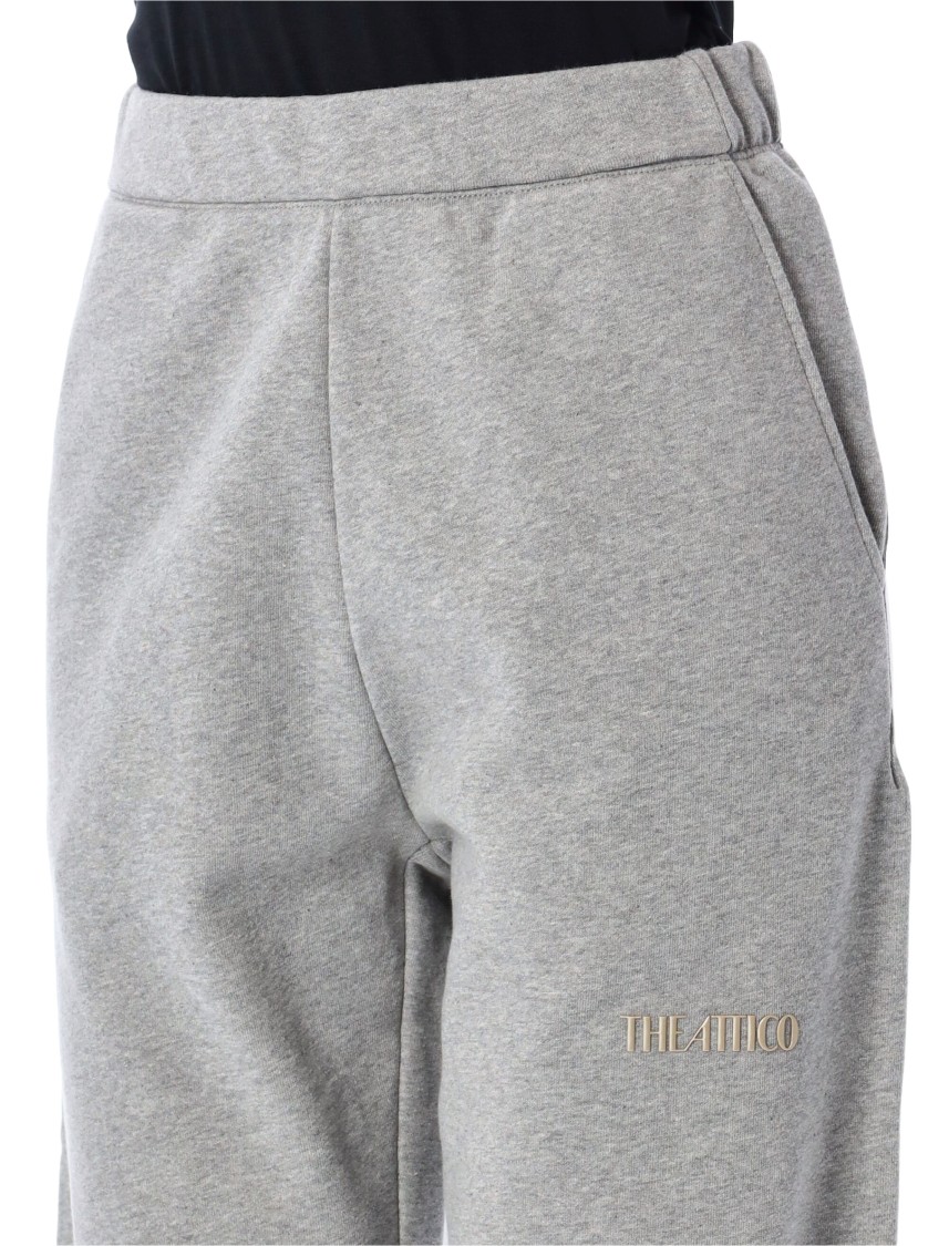 Attico Penny Logo-appliqué Cotton Track Pants In Grey