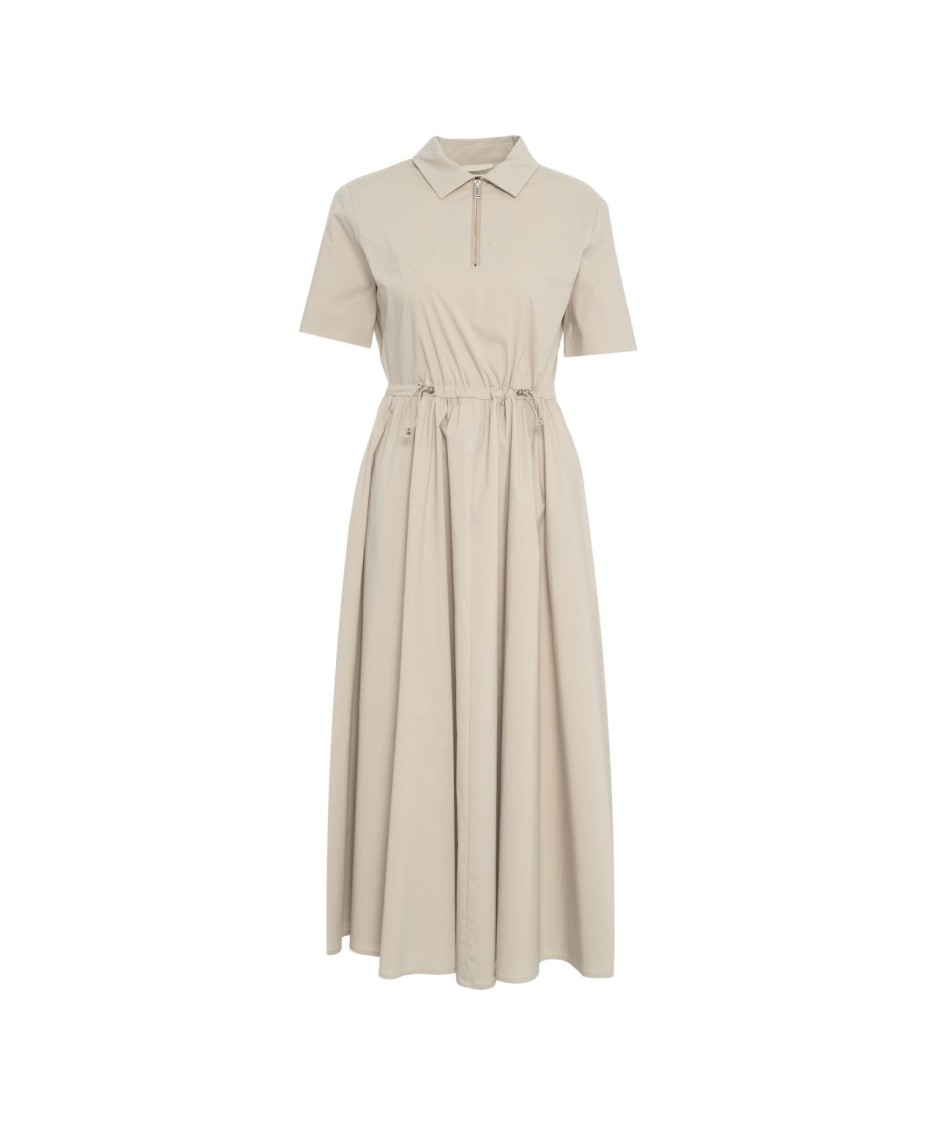 Shop Add Flared Midi Dress With Drawstring Waist