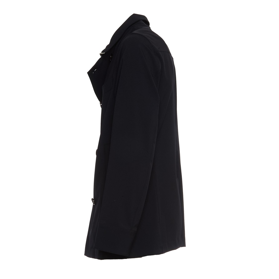 Montecore Stretch Fabric Double-breasted Jacket With Stand-up Collar