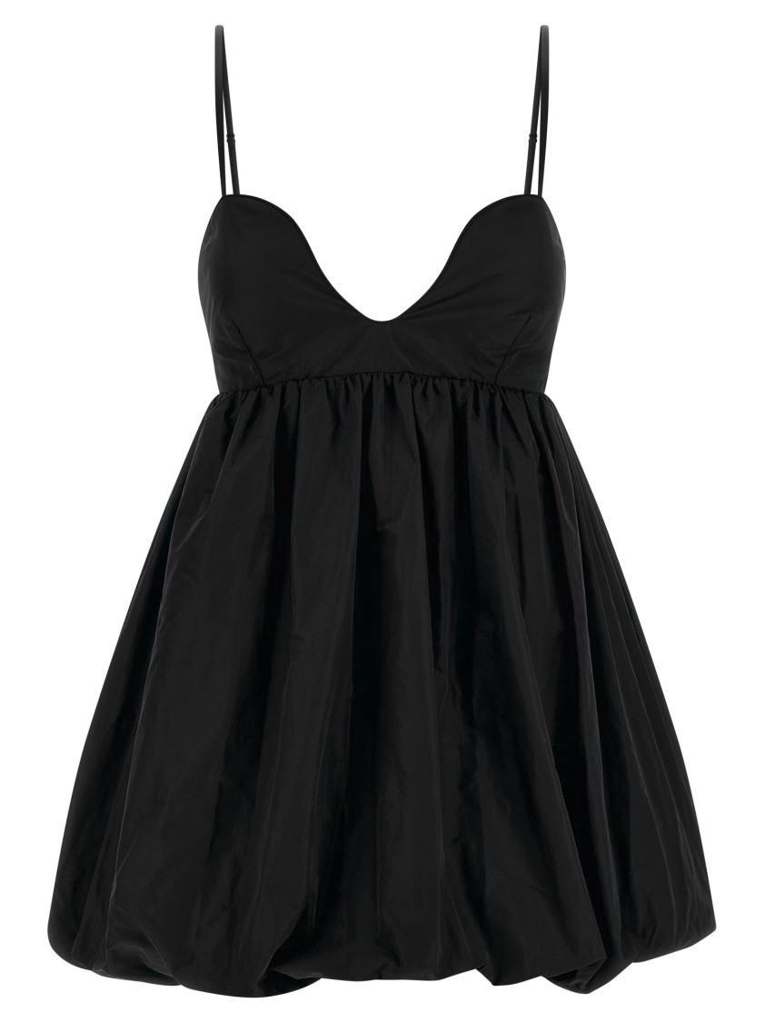 Pinko Spaghetti Strap Sweetheart Gathered Flare Dress In Black