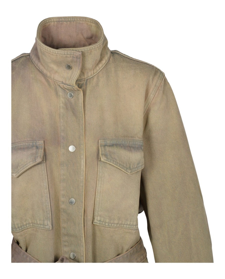 Off-white Woman Denim Outerwear Light Brown Size 0 Cotton In Brown
