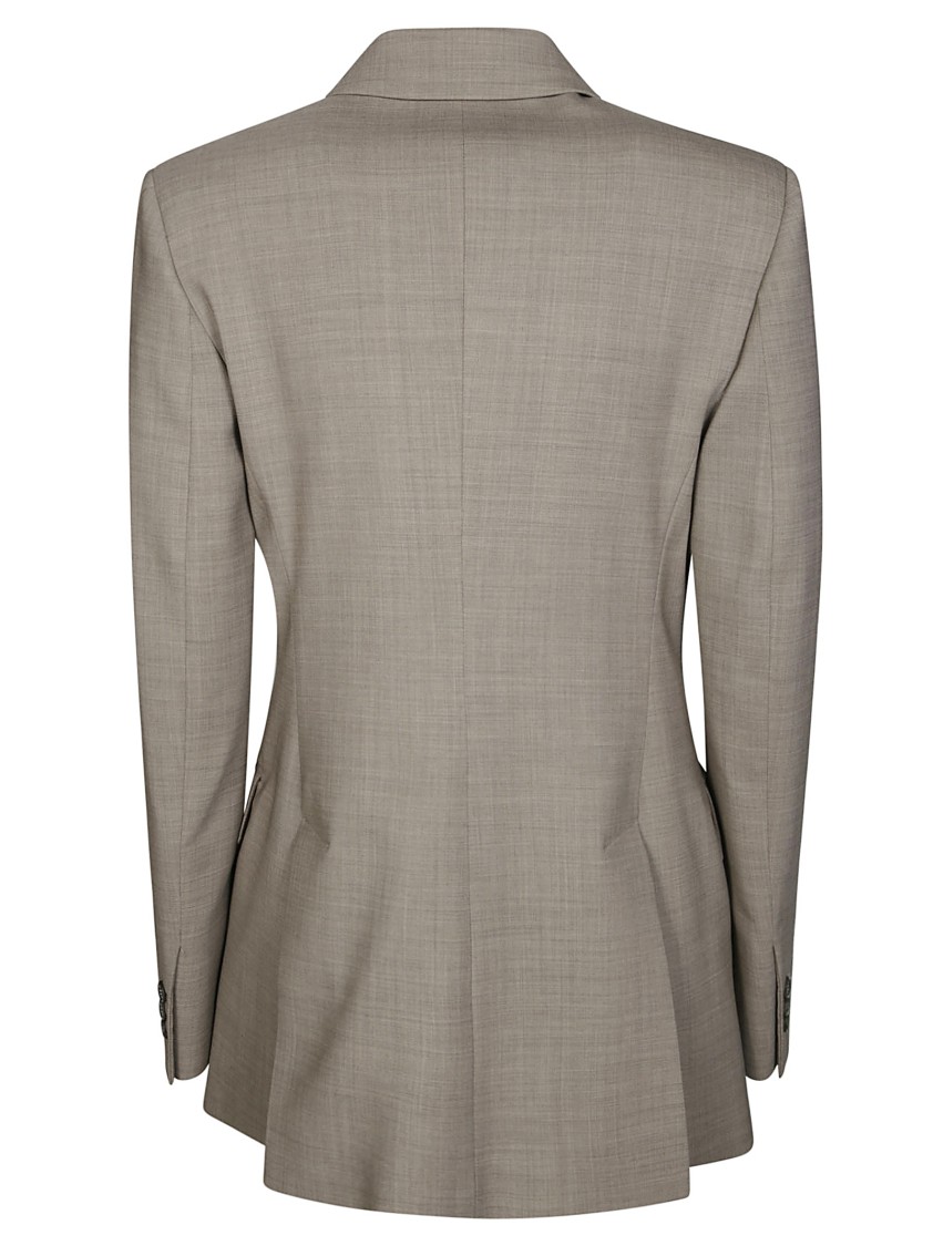 P.a.r.o.s.h Parosh Double-breasted Tailored Blazer With Sharp Lapels In Gray