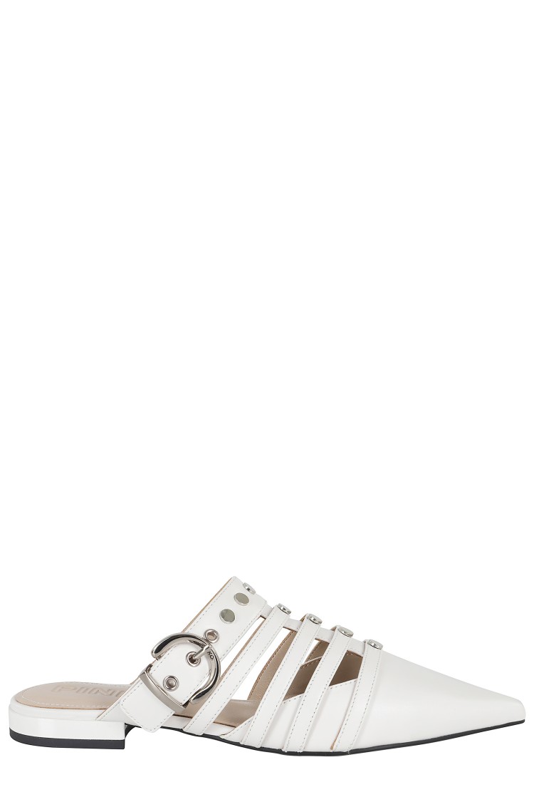 Shop Pinko Pointed-toe Sabot With Cut-out Insert In White