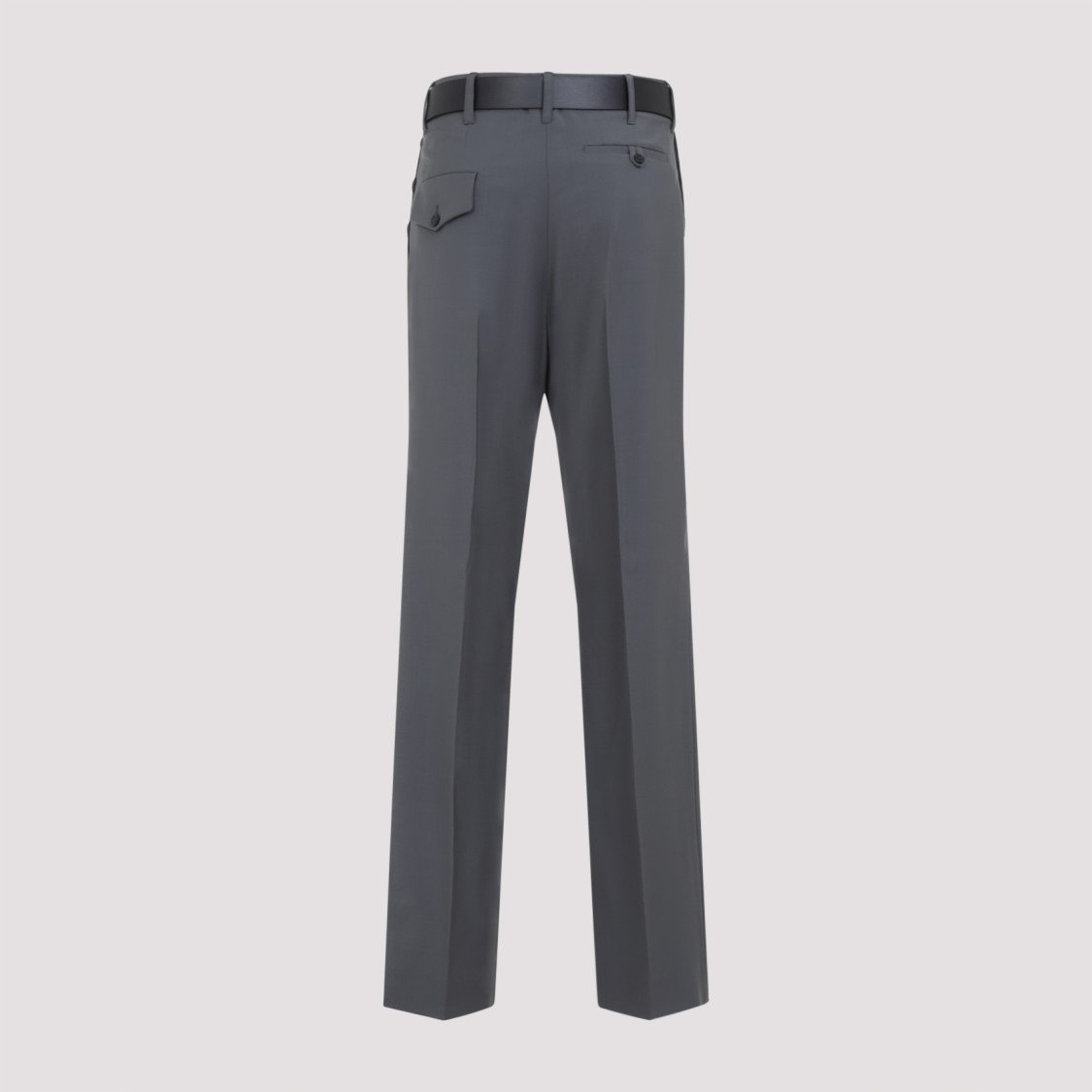 Moschino Cotton Pants With Belt Loops And Button Detailing In Grey