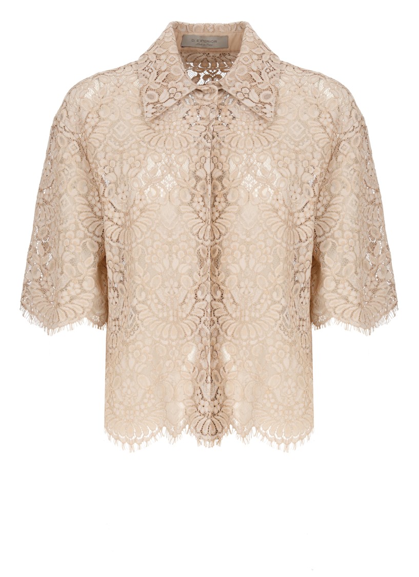 D Exterior D. Exterior Pink Lace Shirt