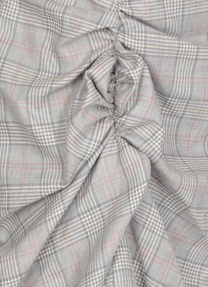 Vivienne Westwood Mens Multi Side Panther Check Wool-linen Blend Midi Skirt In Blue