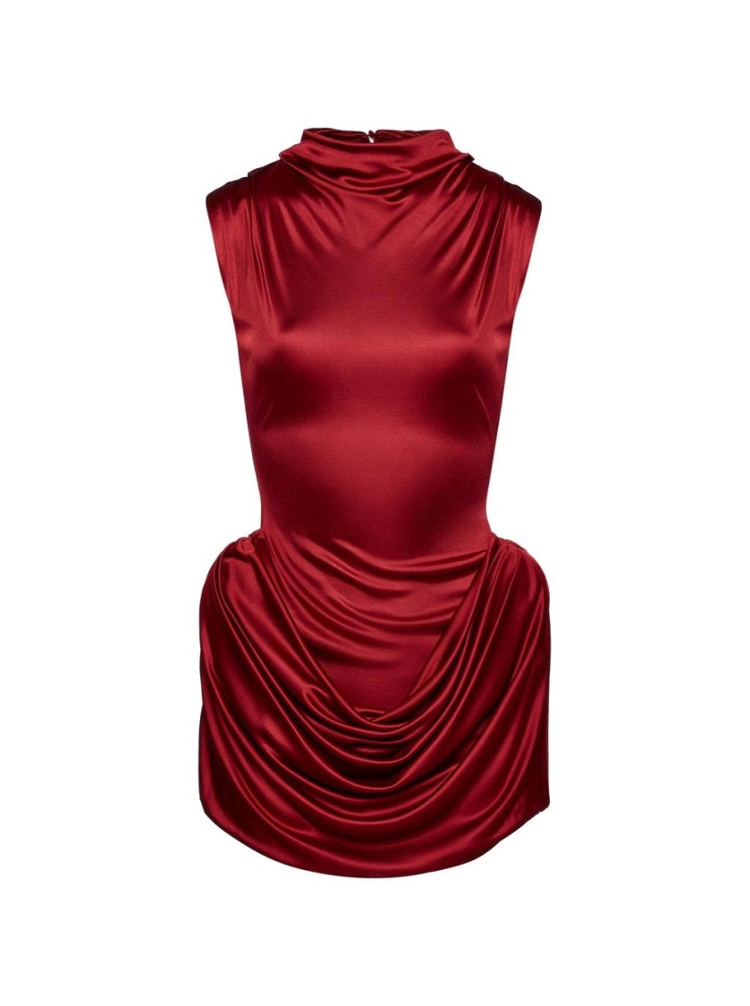 Magda Butrym Draped Satin-jersey Mini Dress