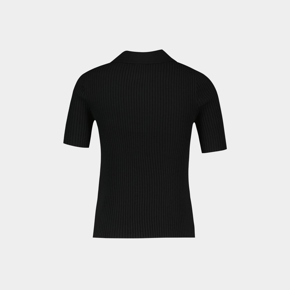 Shop Courrèges Signature Polo - Cotton - Black