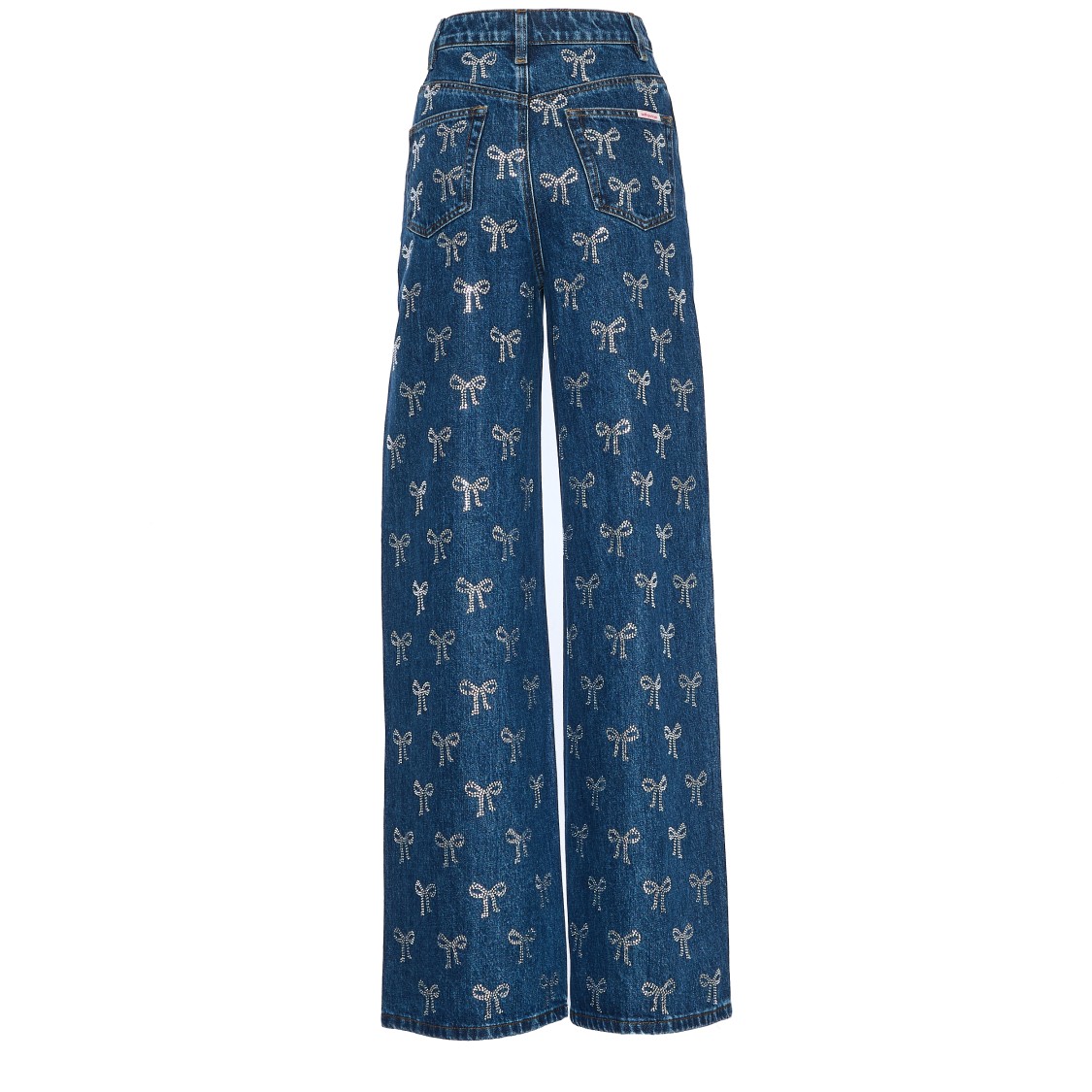 Shop Self-portrait Blue Jeans With Rhinestone Bows