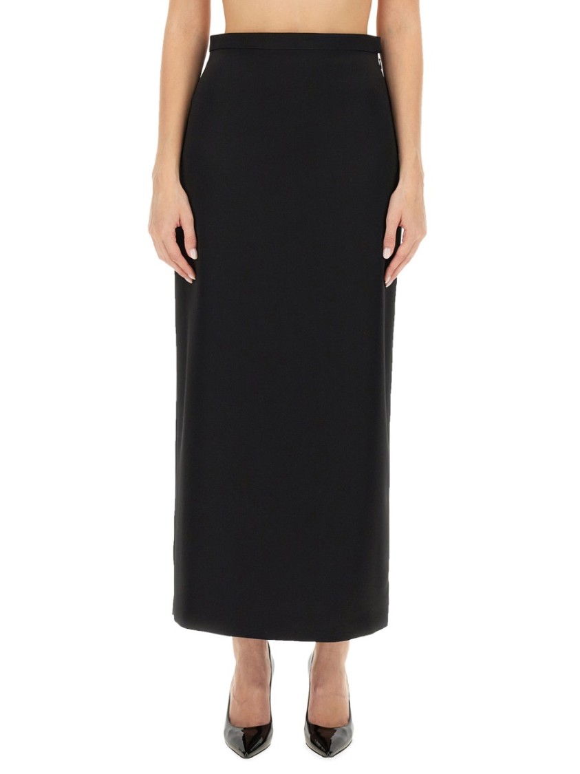 Lanvin Elegant Long Skirt With Subtle Back Slit In Black
