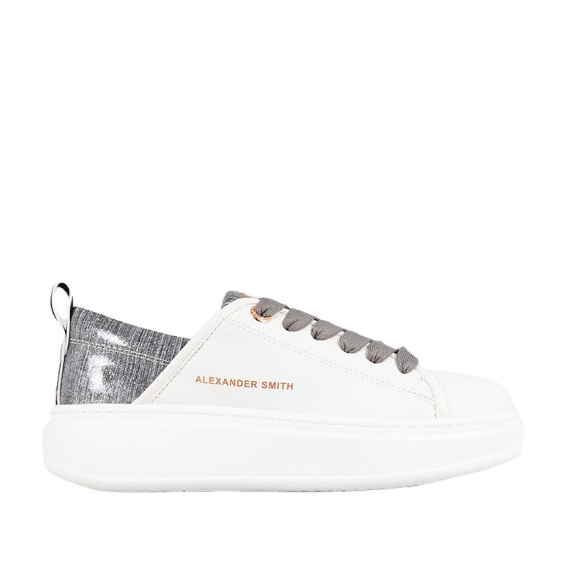 Alexander Smith Wembley White And Gray Vegan Sneakers In White