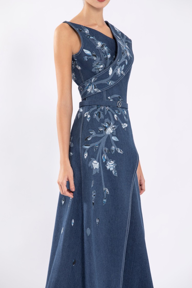 オールインワン・サロペット Saiid Kobeisy Denim Dress With Printed Embroidery Saiid Kobeisy Denim Dress With Printed Embroidery | THE LIST