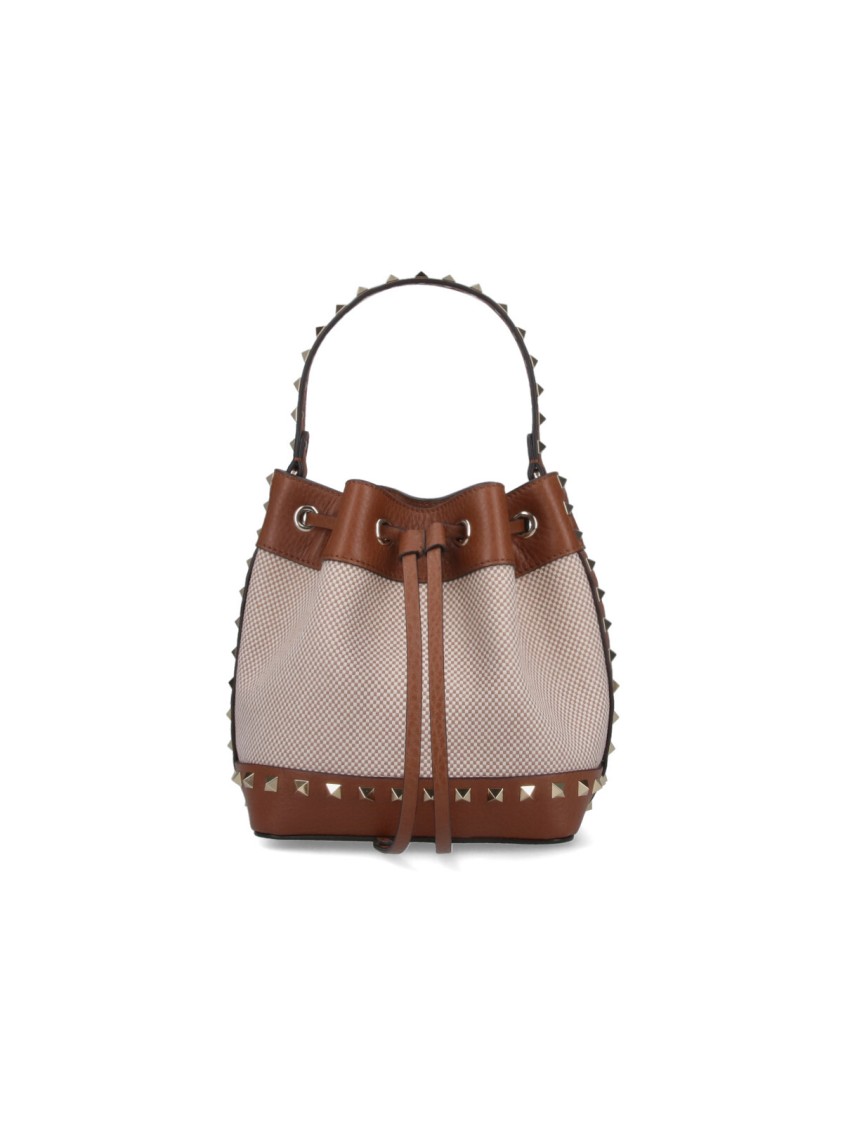 Valentino Garavani "Rockstud" Bucket Bag  Brown