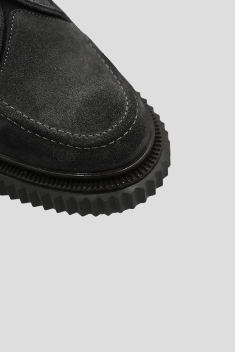 Adieu Classic Suede Platform In Charcoal In Grey