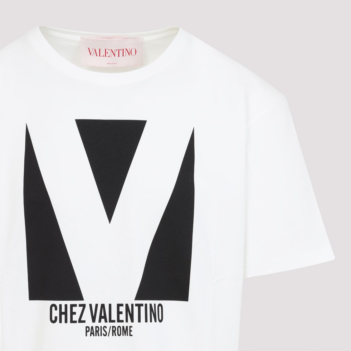Shop Valentino Cotton T-shirt With Contrasting Black Logo In White