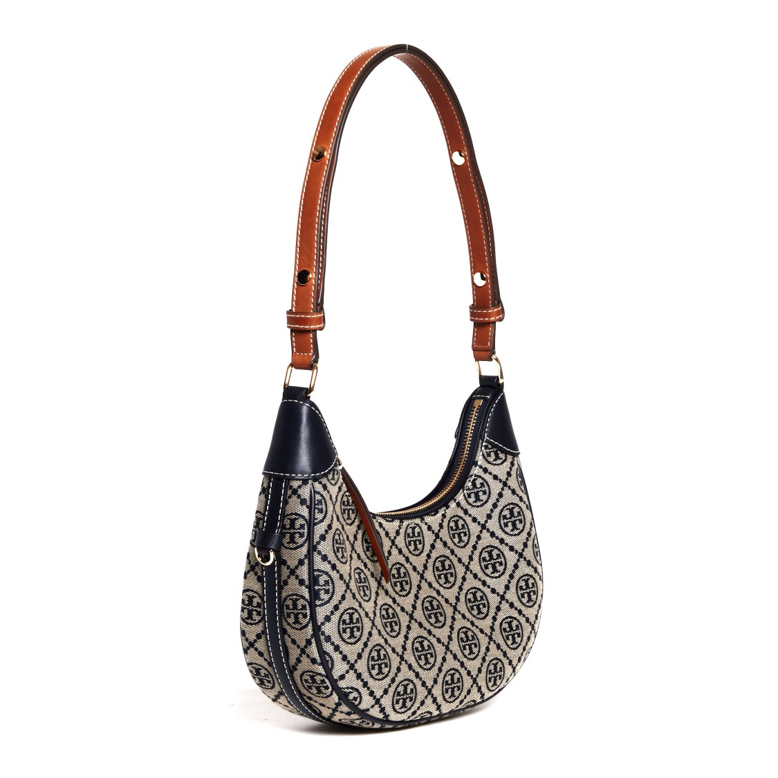 Shop Tory Burch Crescent Bag Navy In Blue