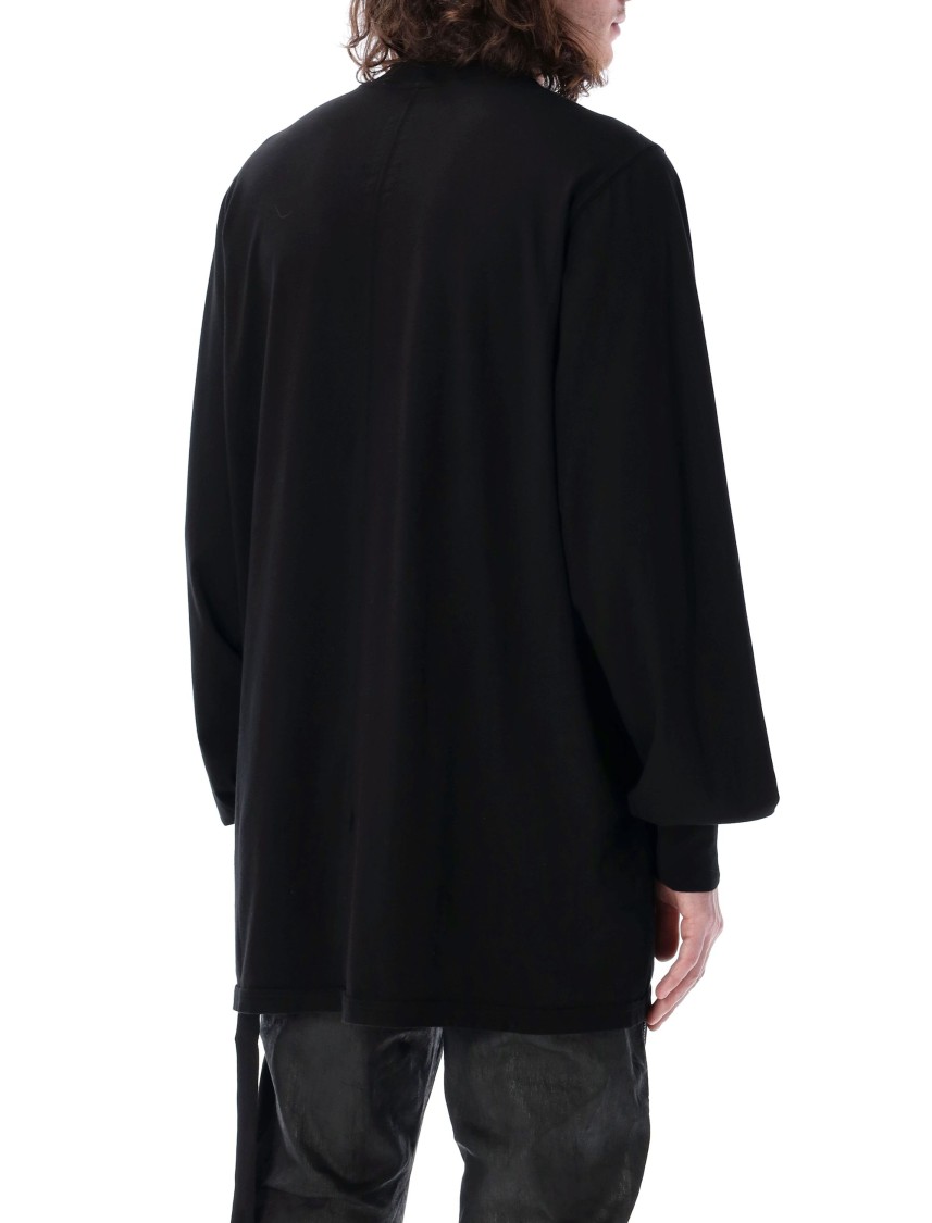 Rick Owens Drkshdw Oversized Long-sleeve Tee With Black Pearl Print In Black