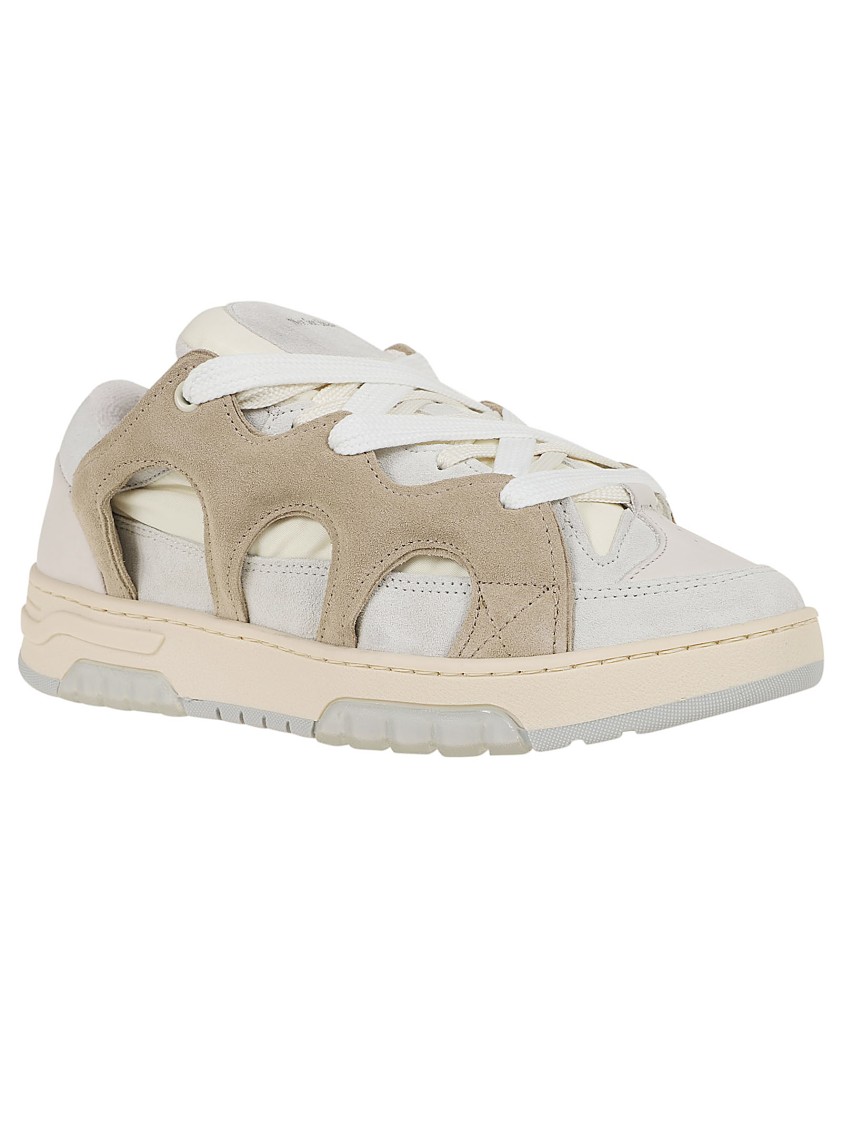 Shop Santha Mesh And Suede Sneakers In Neutrals