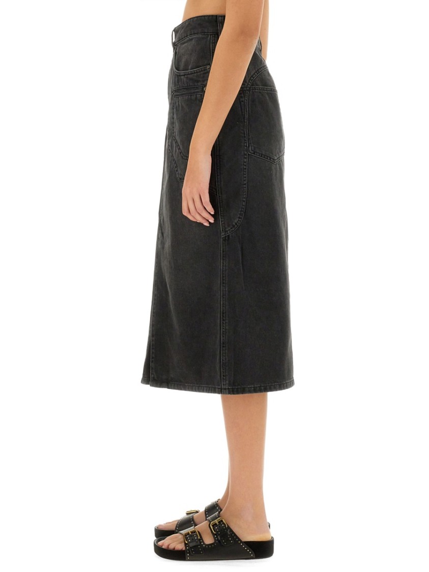 Shop Isabel Marant "britt" Skirt In Black
