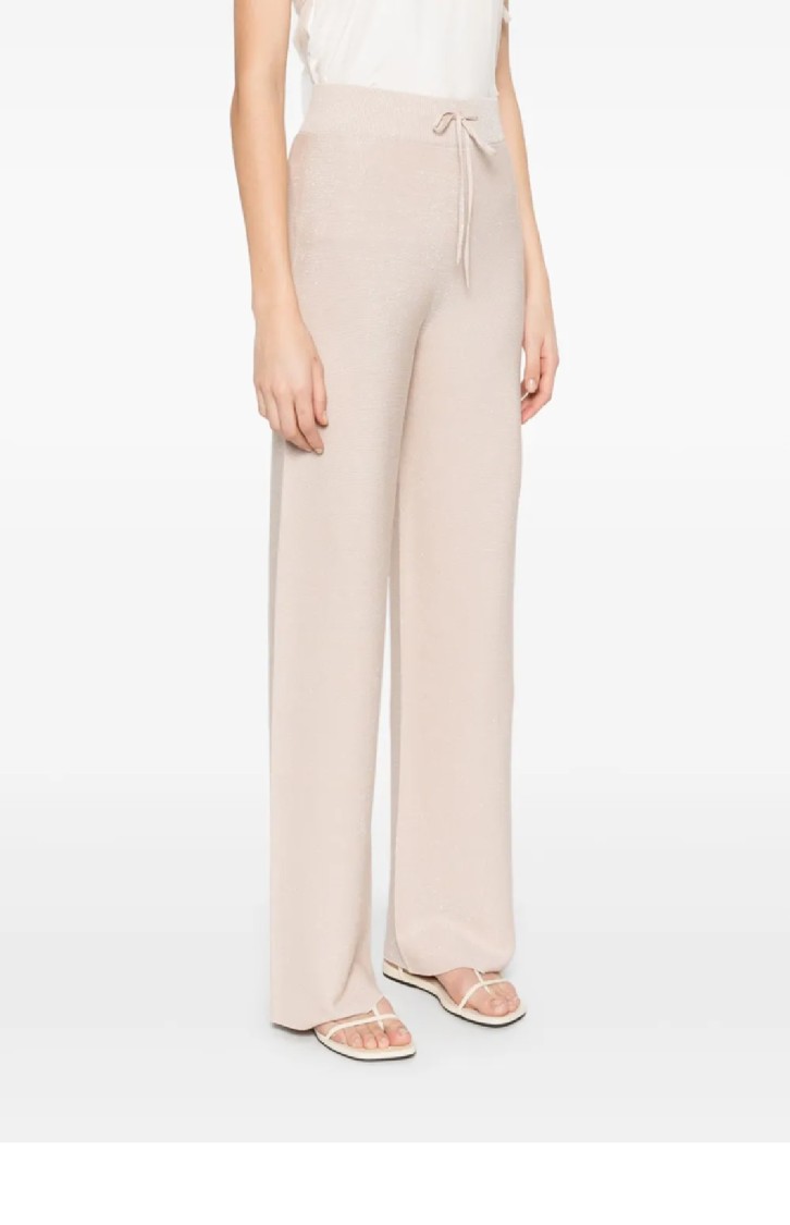 Fabiana Filippi Wide-leg Pants With Drawstring Waist In Pink