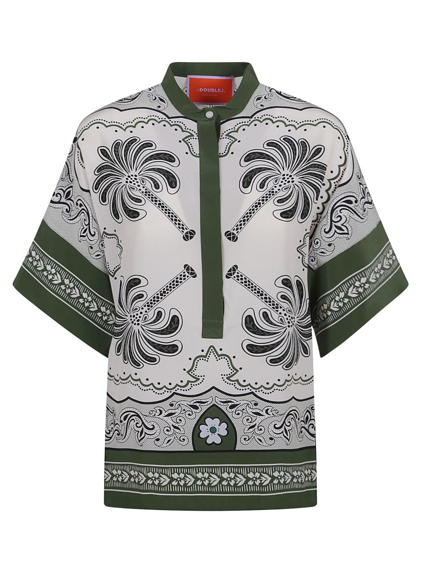 Shop La Doublej La Double J Multicolored Silk Shirt With Relaxed Fit