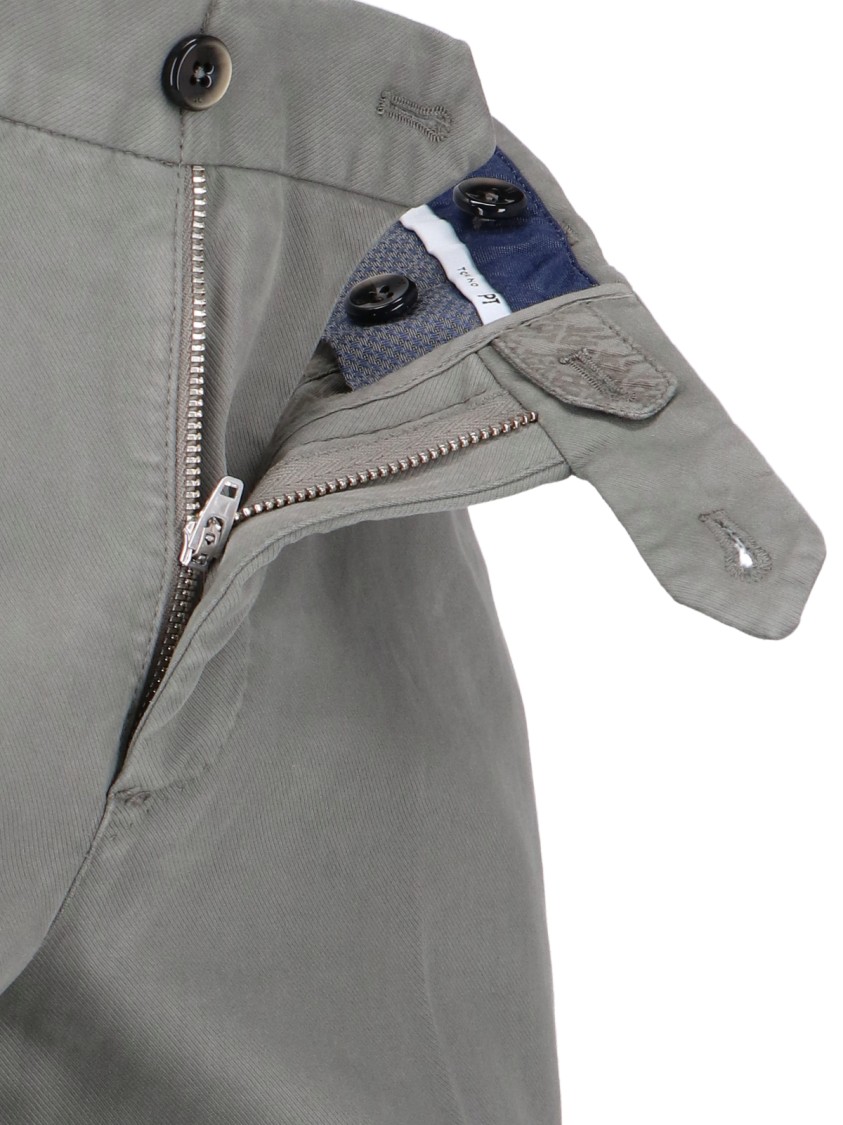 Pt Torino Straight Trousers With Pockets And Loops In Grey