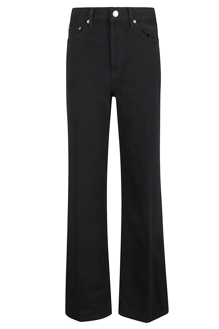 Re/done Ultra High-rise Wide-leg Pants In Black