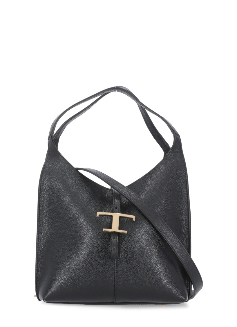Tod's Black Leather Shoulder Bag In Black