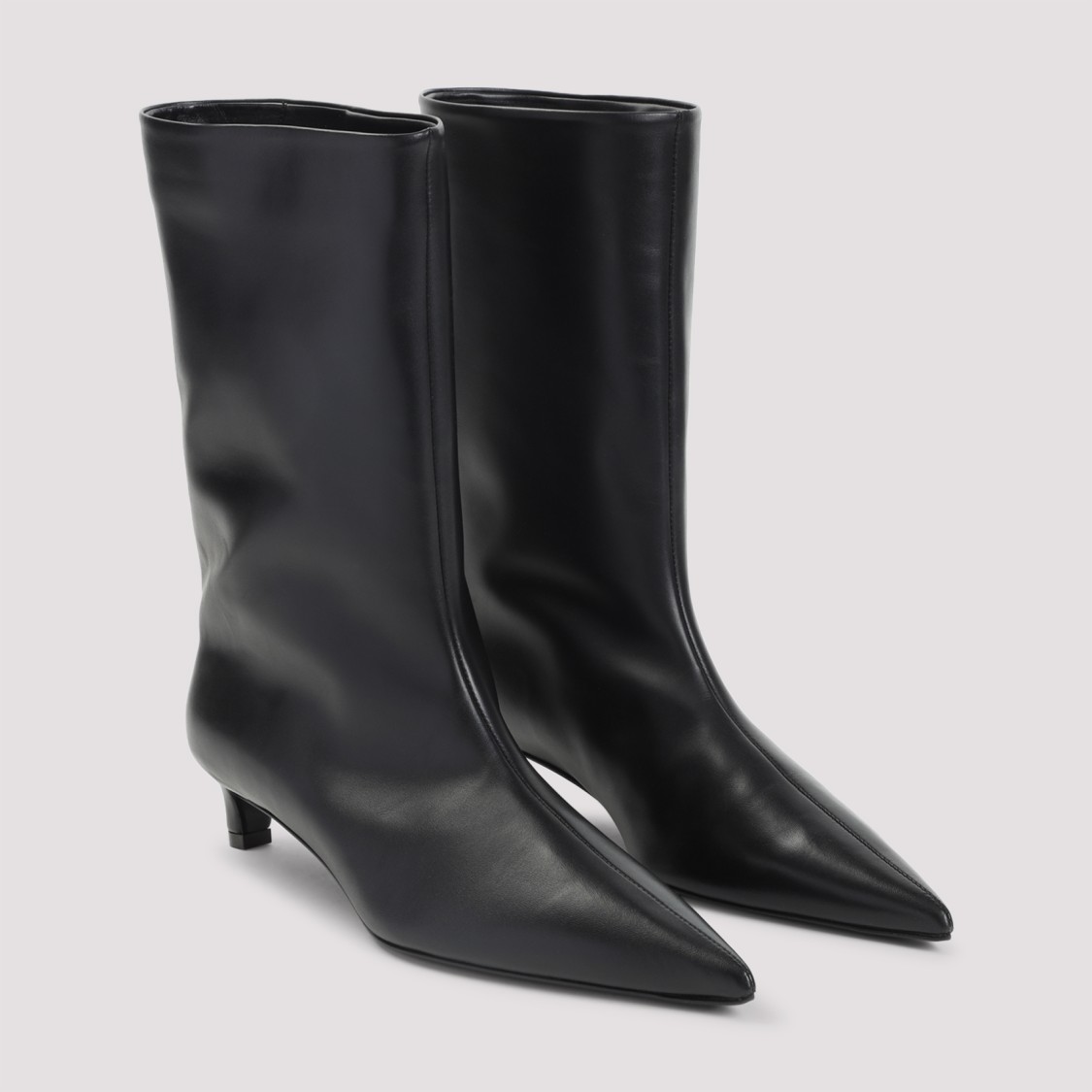 Jil Sander Black Calf Leather High Boot In Black