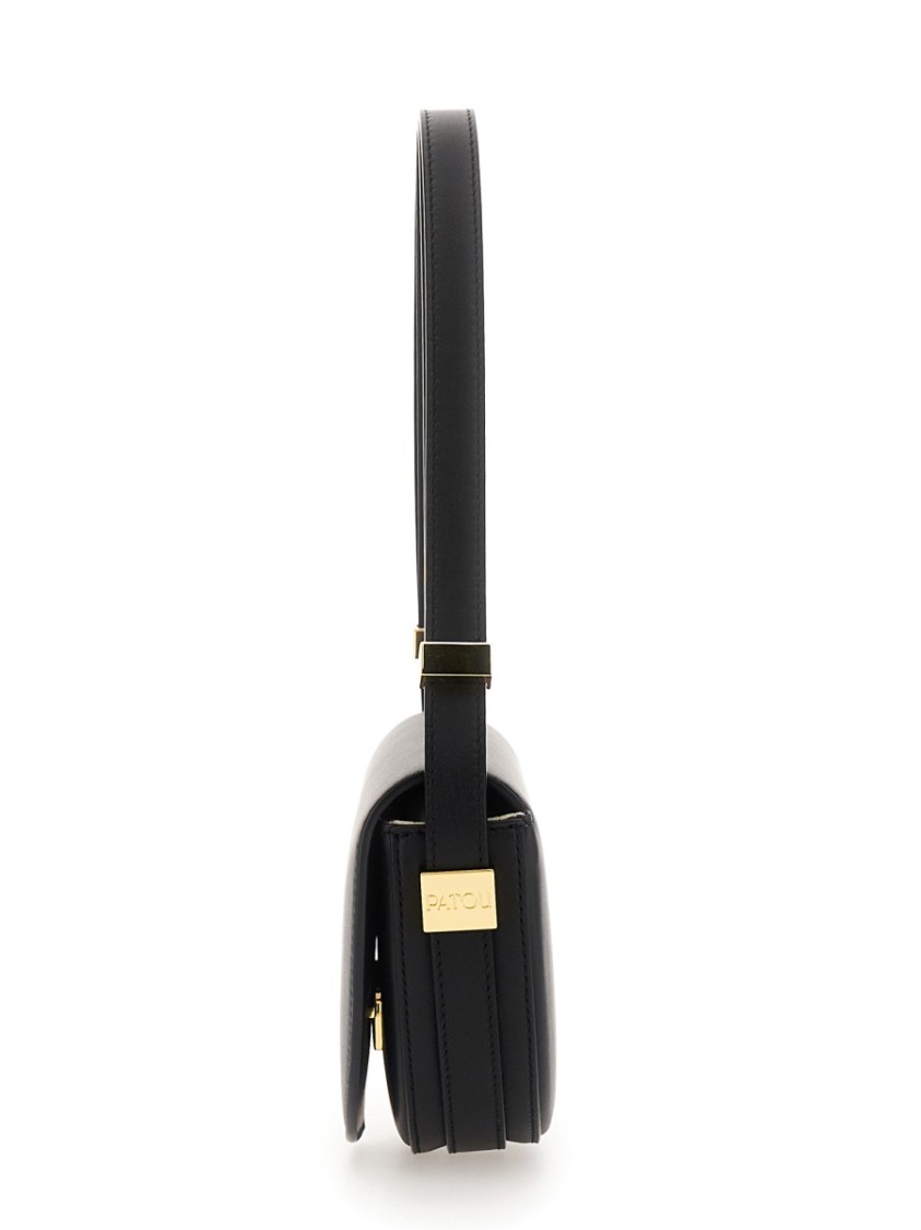Shop Patou Half-moon Leather Shoulder Bag