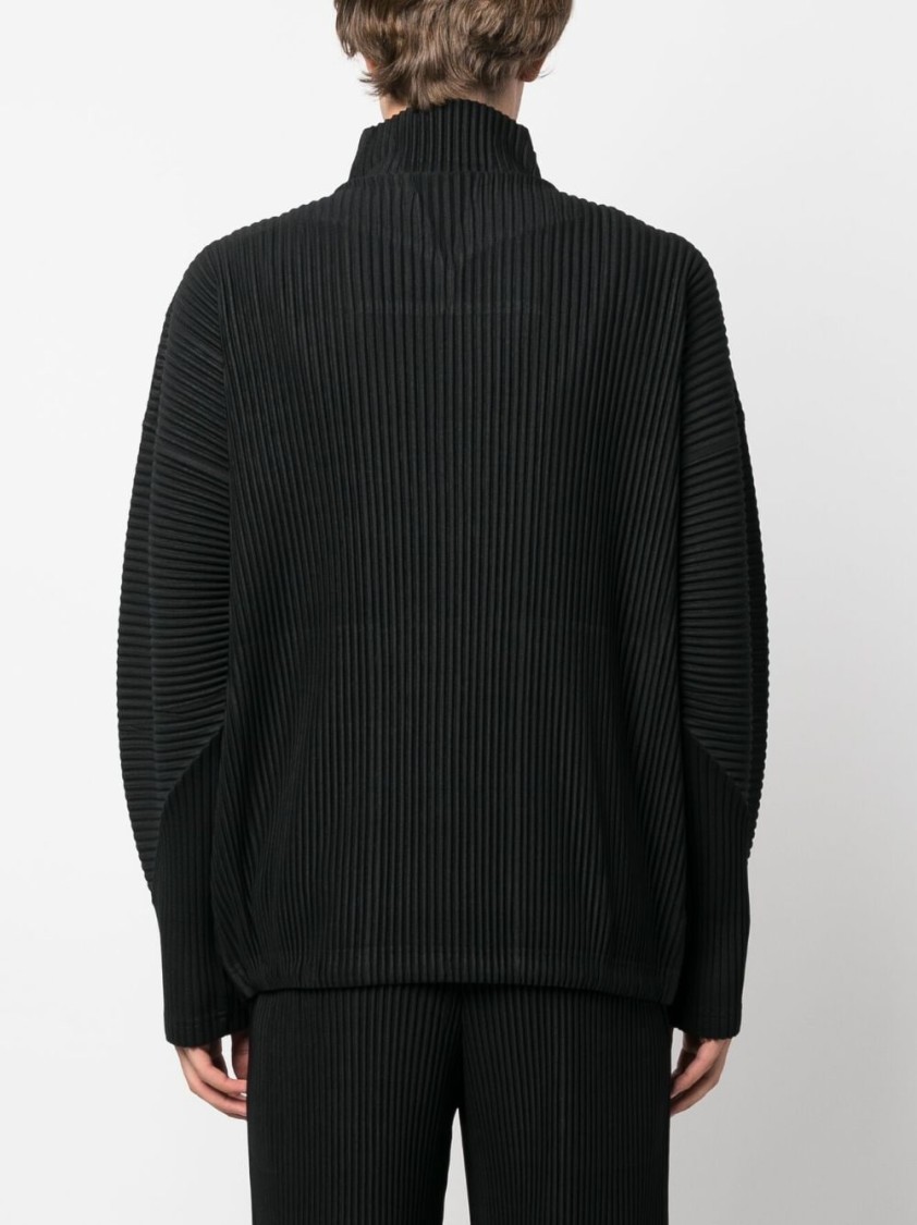 Shop Issey Miyake Homme Plissé Fully Pleated Zip-up Cardigan In Black