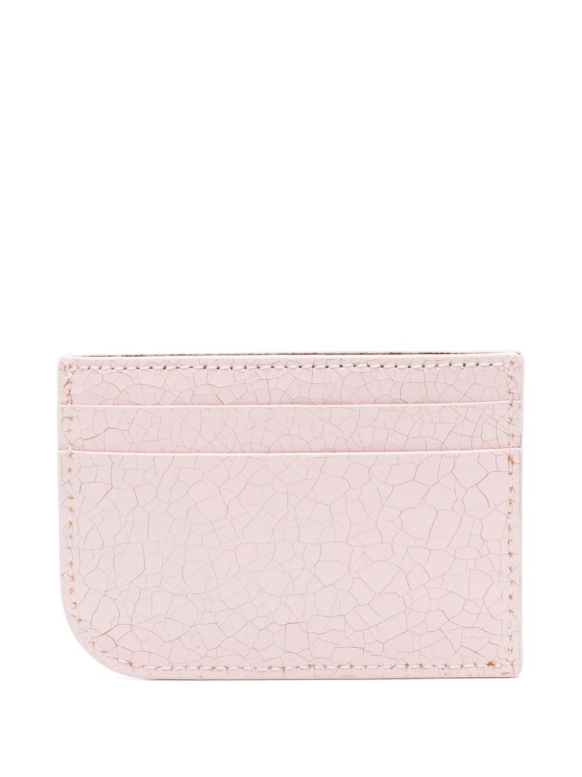 Alexander Mcqueen Cracked-effect Cardholder In Pink