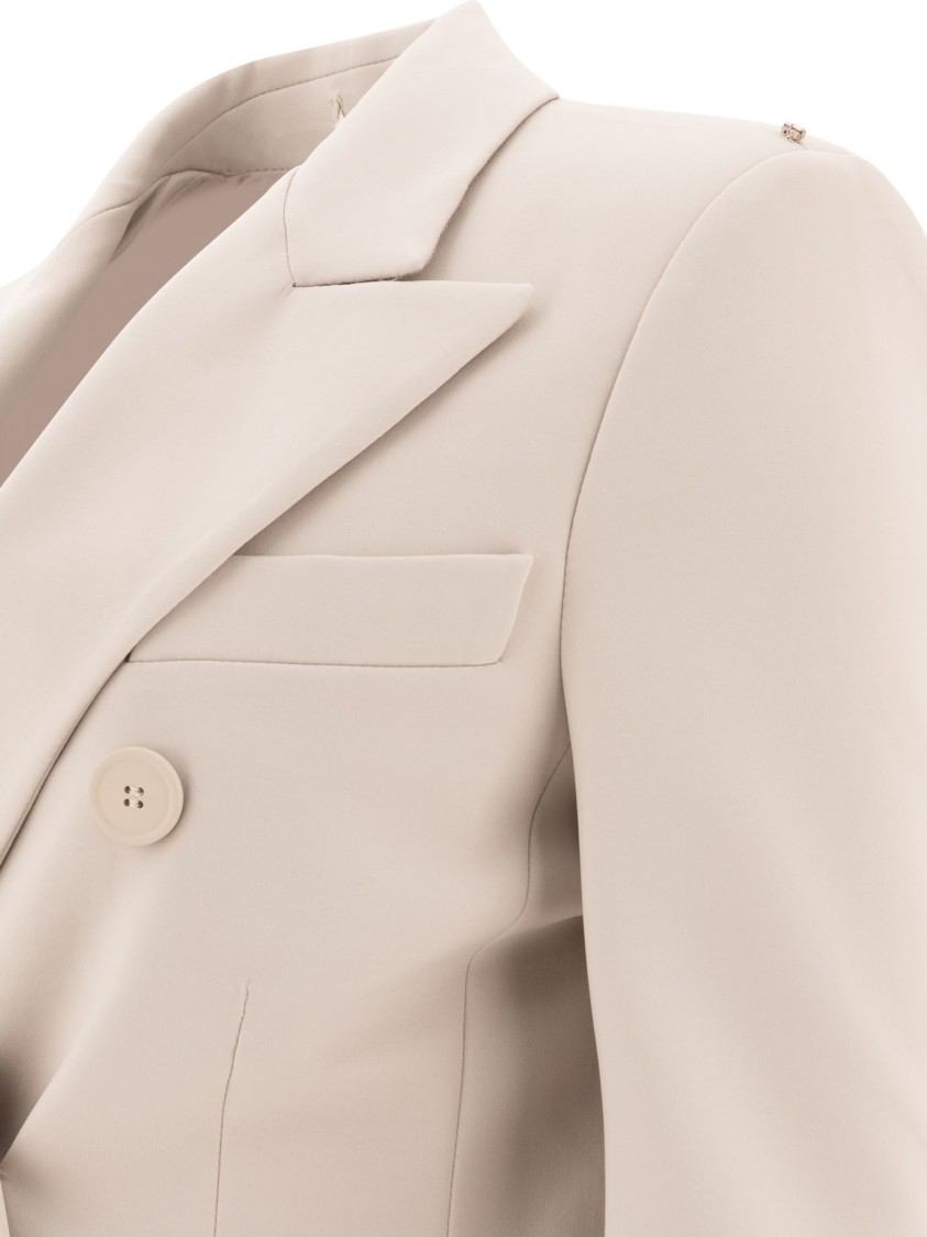Max Mara Beige Tailored Double-breasted Jacket In White
