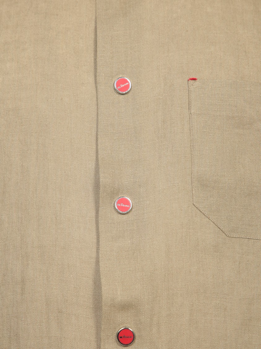 Shop Kiton Classic Linen Shirt In Brown