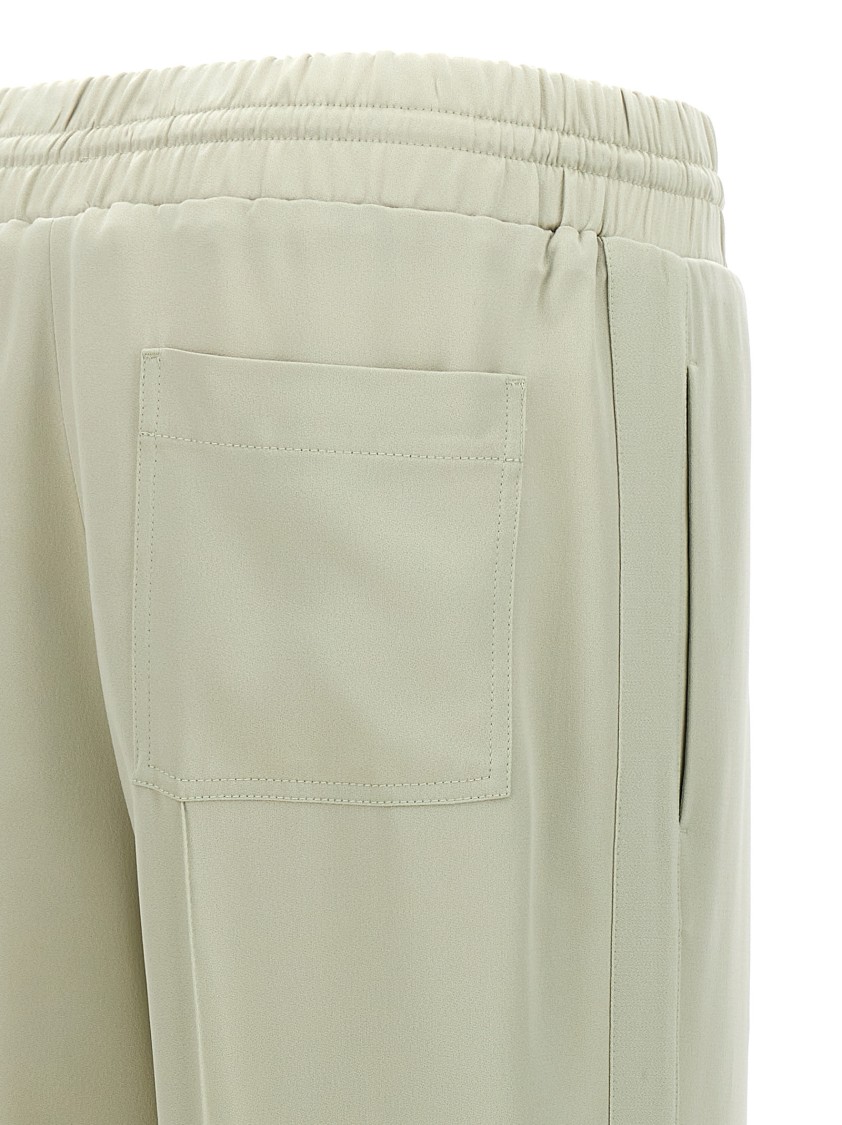 Jil Sander Fluid Viscose Blend Joggers With Adjustable Drawstring In Neutral