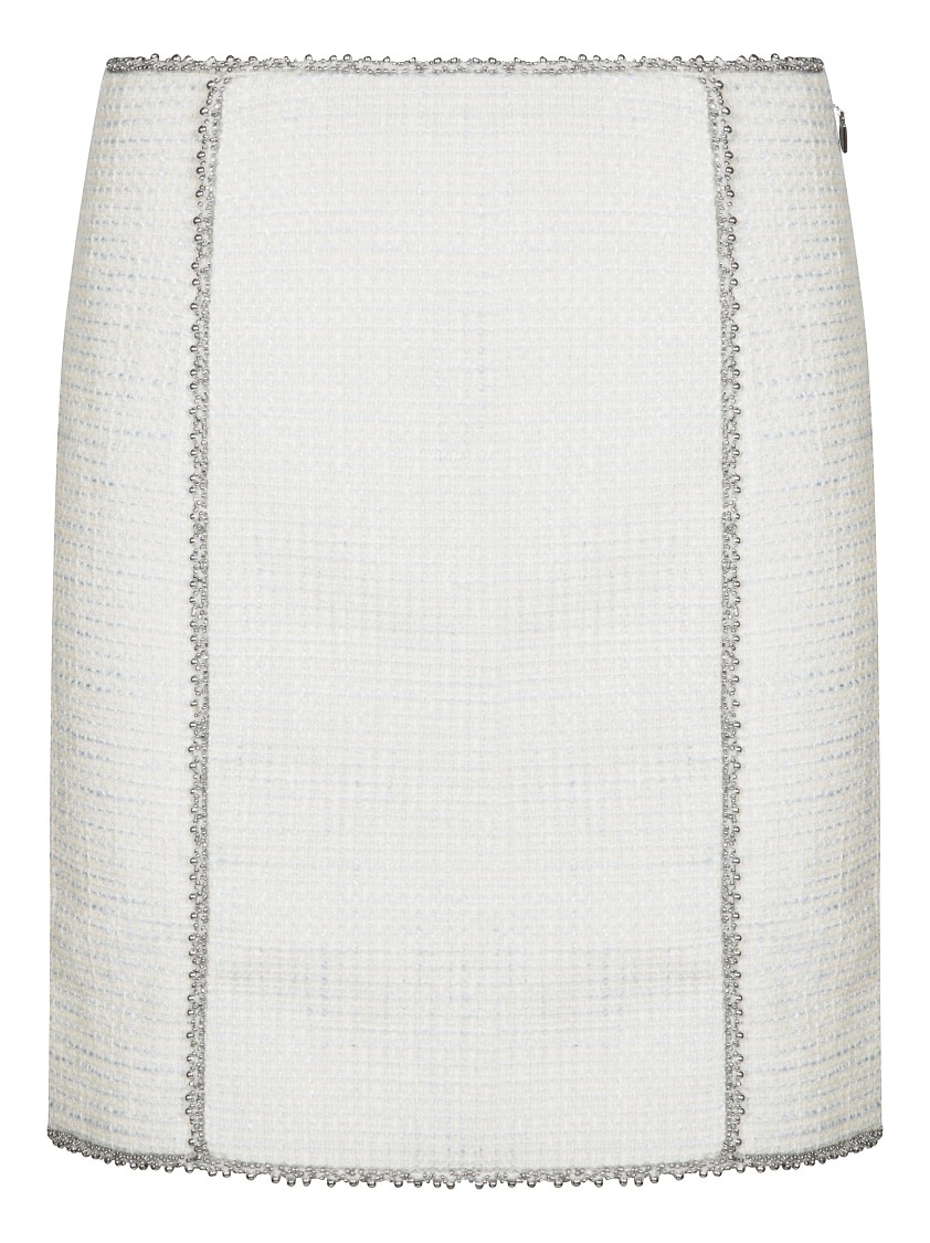 Rotate Birger Christensen Rotate Boucle Miniskirt In White