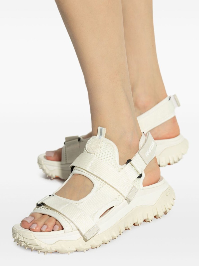 Moncler Sporty White Sandals With Adjustable Straps In White