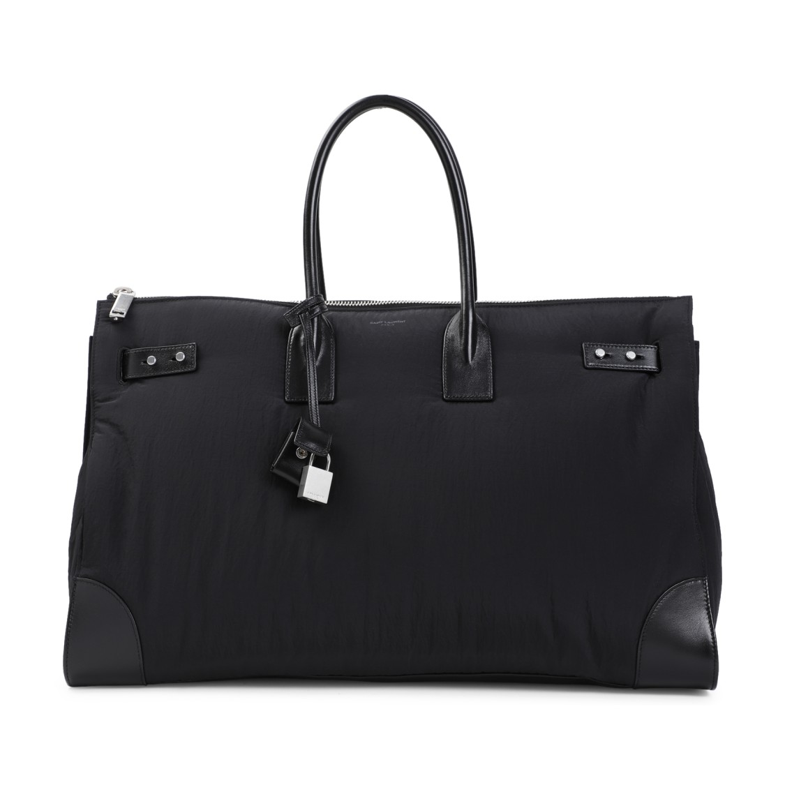 Saint Laurent Black Travel Bag With Spacious Interior And Smooth Texture In Black
