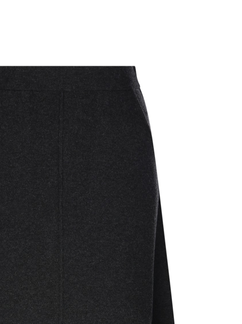 Max Mara A-line Midi Skirt With Discreet Side Pockets In Gray