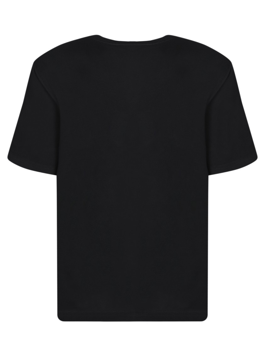 Dolce & Gabbana Cotton T-shirt With Metal Plaque Featuring Front Logo In Black
