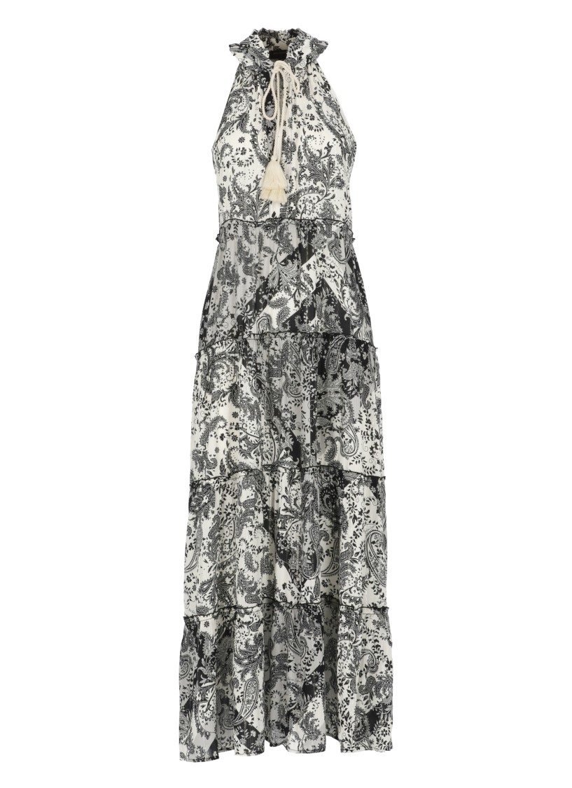 Miss Bikini Sleeveless Ivory Viscose Maxi Dress With V-neck
