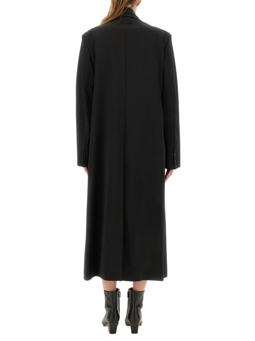 Jean Paul Gaultier Double Layer Coat With Structured Silhouette In Black