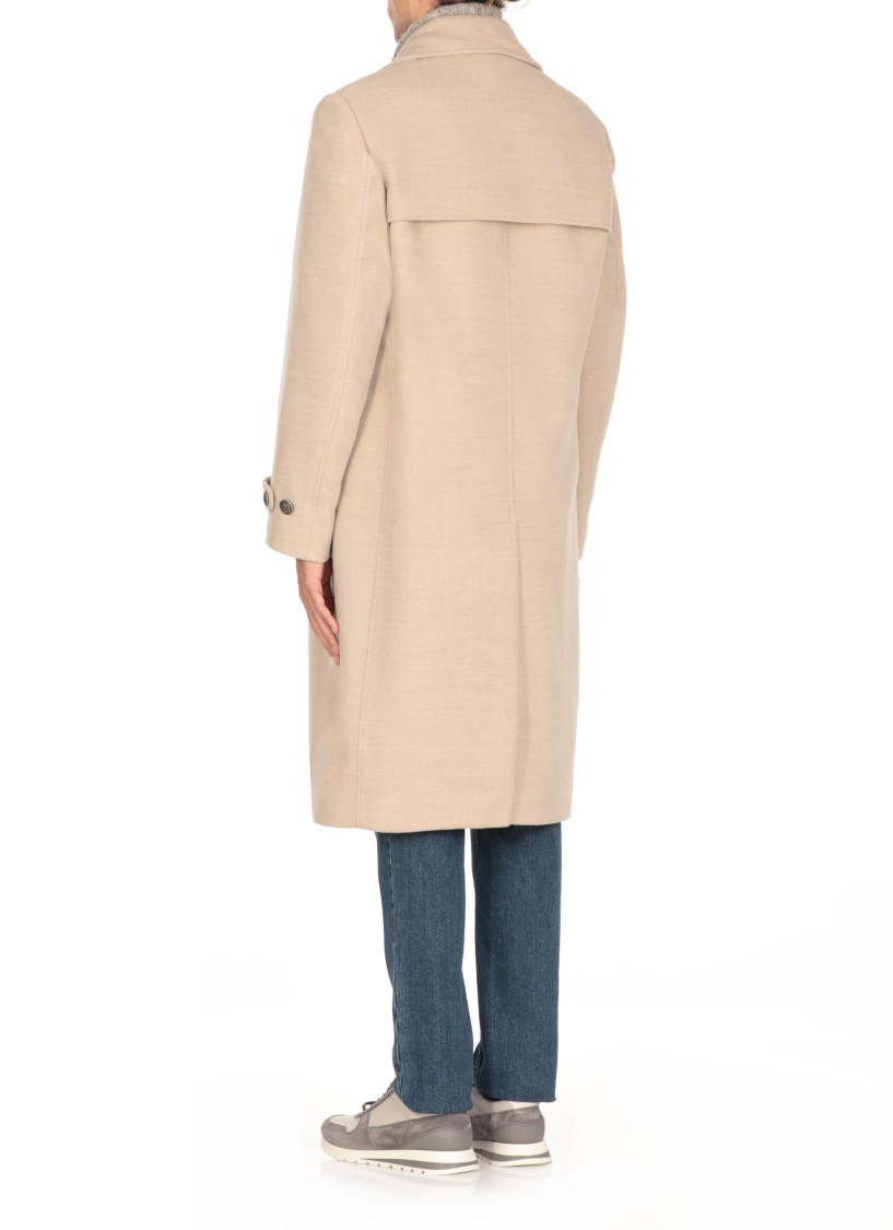 Brunello Cucinelli Double-breasted Coat In Neutrals