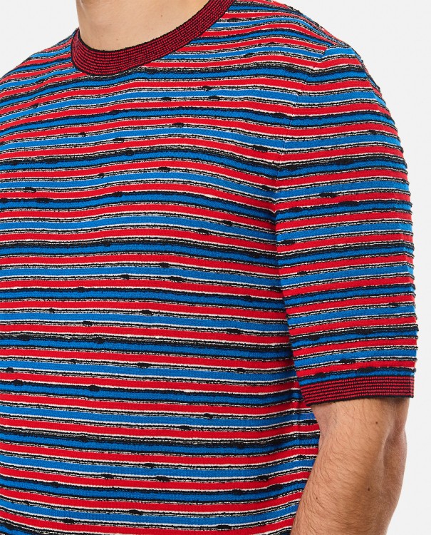 【送料&関税込】Bottega Veneta Striped Pattern Crewneck T-sh Bottega Veneta Multicolor Striped Crew-Neck T-Shirt | THE LIST
